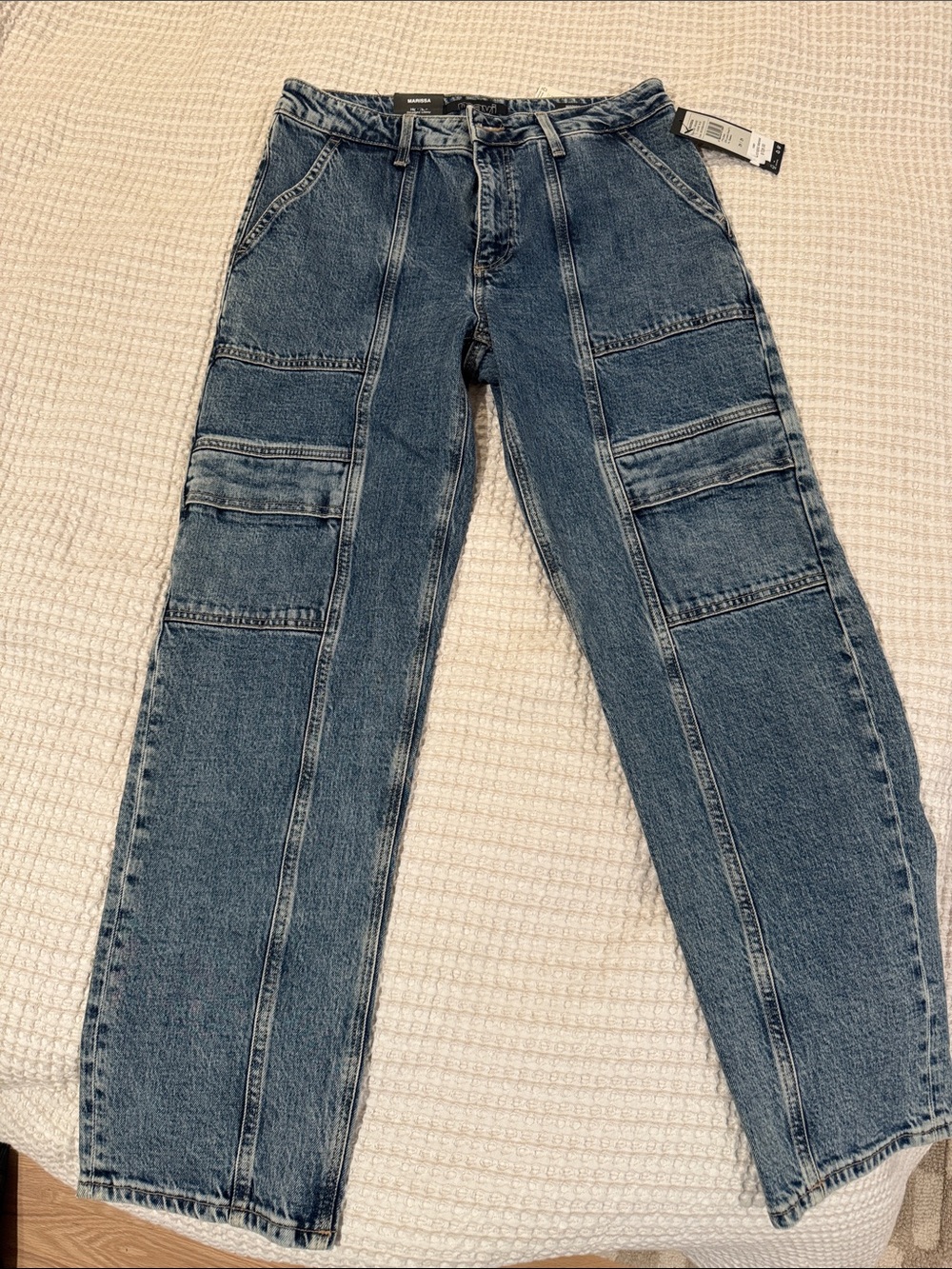 Mavi Classic Blue high rise straight utility denim NWT